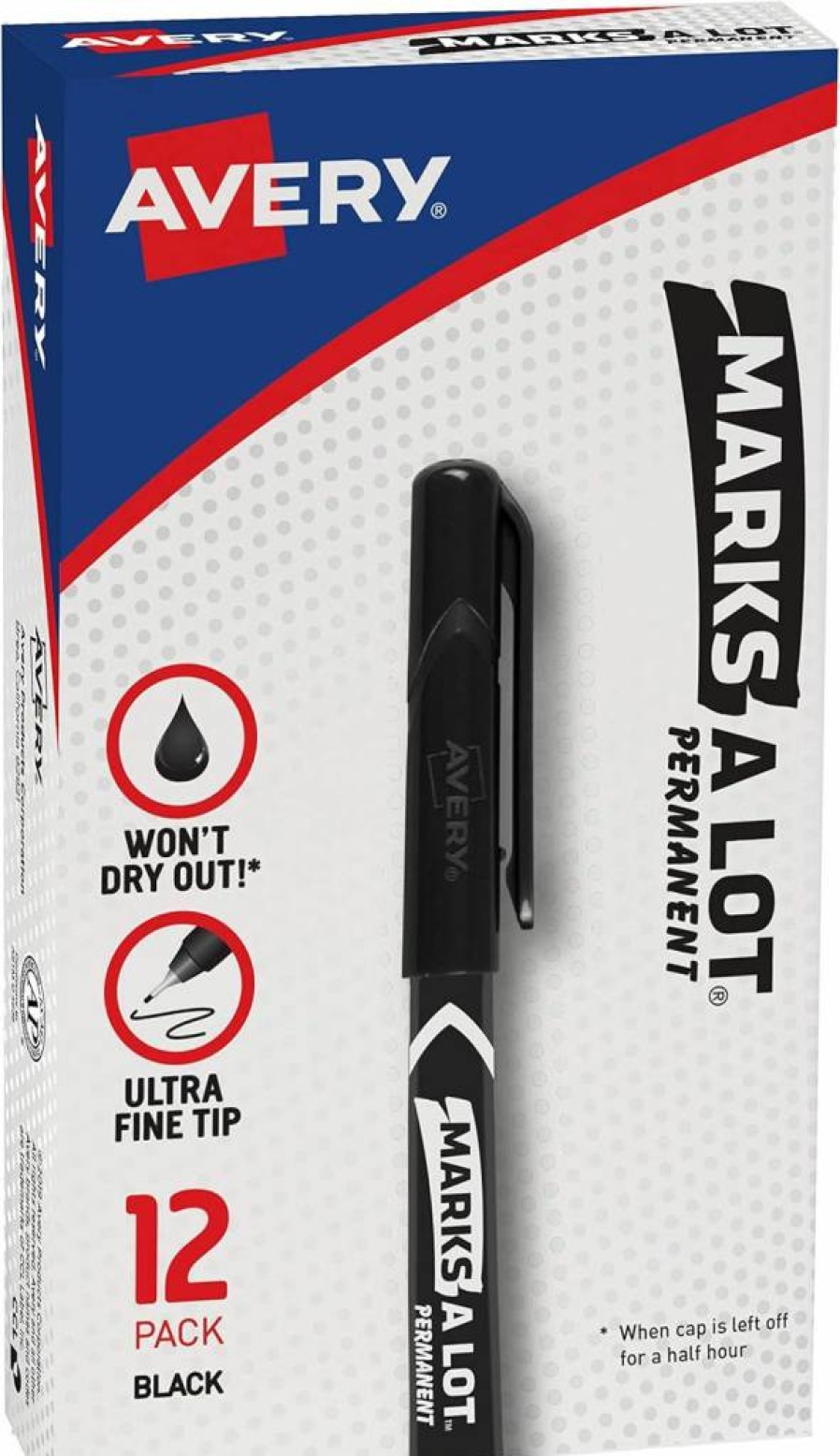 AVERY Dual Tip Markers, Fine & Chisel Tip, Quick-Drying Water-Based Ink, Rainbow Colors, 6-Pack for Planners, Bullet Journals & Art Projects (25004)